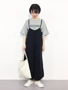 「rps（アールピーエス）のアイテム（サロペット/オーバーオール）」を使った、まるさん（レディース・161cm）の春コーディネート