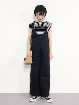 「rps（アールピーエス）のアイテム（つなぎ/オールインワン）」を使った、まるさん（レディース・161cm）の夏コーディネート