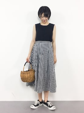 「Flea Store（フリーストア）のアイテム」を使った、まるさん（レディース・161cm）の夏コーディネート