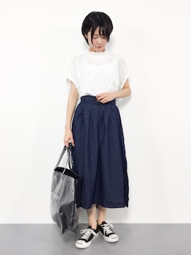 「Te chichi（テチチ）のアイテム」を使った、まるさん（レディース・161cm）の夏コーディネート