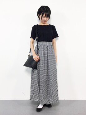 「ISOOK（アイスー）のアイテム（スカート）」を使った、まるさん（レディース・161cm）の夏コーディネート
