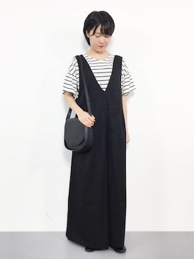 「SEVENDAYS=SUNDAY（セブンデイズサンデイ）のアイテム（つなぎ/オールインワン）」を使った、まるさん（レディース・161cm）の夏コーディネート