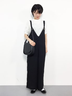 「SpRay（スプレイ）のアイテム（オールインワン・サロペット）」を使った、まるさん（レディース・161cm）の夏コーディネート