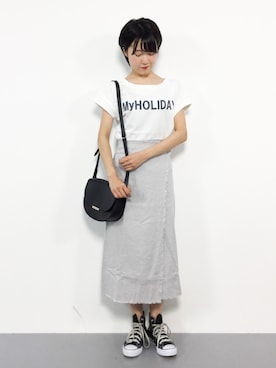 「FRAMeWORK（フレームワーク）のアイテム（スウェット）」を使った、まるさん（レディース・161cm）の夏コーディネート