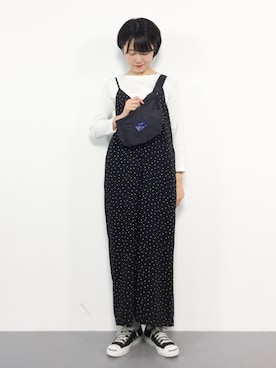 「GLACIER（グラシア）のアイテム（つなぎ/オールインワン）」を使った、まるさん（レディース・161cm）の秋コーディネート