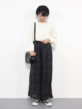 「merlot plus（メルロープリュス）のアイテム」を使った、まるさん（レディース・161cm）の秋コーディネート