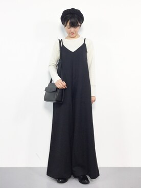 「ISOOK（アイスー）のアイテム（オールインワン・サロペット）」を使った、まるさん（レディース・161cm）の秋コーディネート