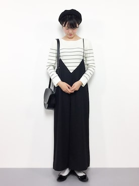 「koe（コエ）のアイテム（サロペット/オーバーオール）」を使った、まるさん（レディース・161cm）の秋コーディネート