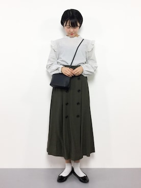 「merlot plus（メルロープリュス）のアイテム」を使った、まるさん（レディース・161cm）の秋コーディネート