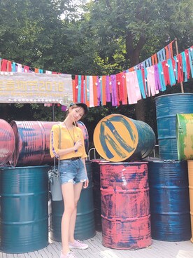 「cache cache（カシュ カシュ）のアイテム（Tシャツ/カットソー）」を使った、bubbleさん（レディース・169cm）の秋コーディネート