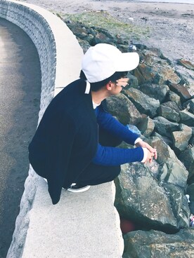 「海」｜「アイテム（ブルゾン）」を使った、t@ka.さん（メンズ・175cm）の秋コーディネート