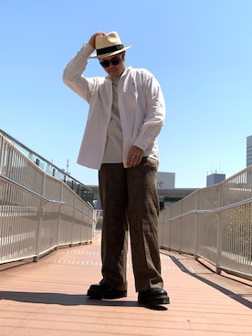 「ALAND（エーランド）のアイテム（パンツ）」を使った、こがちゃんさん（メンズ・175cm）の春コーディネート