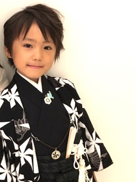 「アイテム（浴衣）」を使った、ASUさん（キッズ・110cm）の夏コーディネート