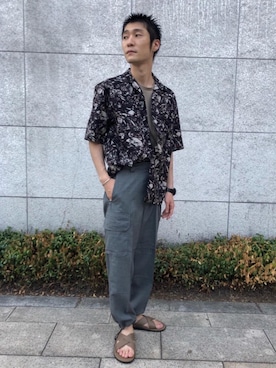 「☆柄シャツ」｜sugawarahさん（メンズ・171cm）の夏コーディネート