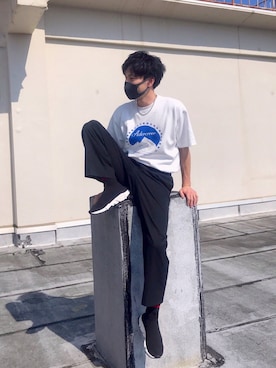 「スピードトレーナー」｜「アイテム（スラックス）」を使った、ふりょさん（メンズ・178cm）の夏コーディネート