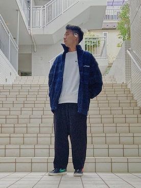 「N.HOOLYWOOD（N.ハリウッド）のアイテム（スウェットパンツ）」を使った、pippiさん（メンズ・170cm）の冬コーディネート