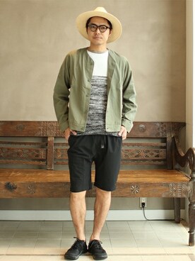 「BEAMS LIGHTS」｜「アイテム（ブルゾン）」を使った、mizutaniさん（メンズ・178cm）の春コーディネート