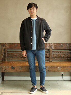 「BEAMS LIGHTS」｜「アイテム（ブルゾン）」を使った、mizutaniさん（メンズ・178cm）の春コーディネート