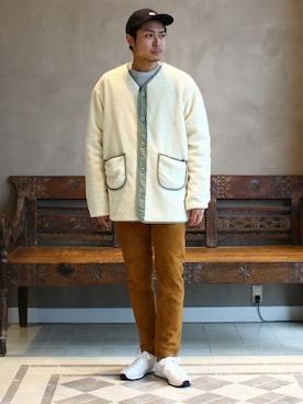 「MANUAL ALPHABET（マニュアル アルファベット）のアイテム（シューズ）」を使った、mizutaniさん（メンズ・178cm）の夏コーディネート
