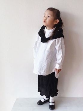 「H&M（エイチ・アンド・エム）のアイテム（バレエシューズ）」を使った、sui_mmyさん（キッズ・100cm）の秋コーディネート