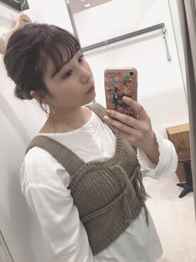 「アイテム（その他トップス、ブラウン系）」を使った、🐻みみみみさん（レディース・152cm）の秋コーディネート