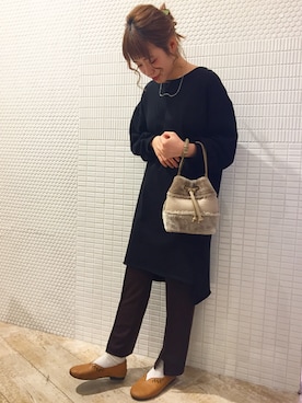 「ラフスタイル」｜「アイテム（チュニック）」を使った、🧸🎈さん（レディース・151cm）の秋コーディネート