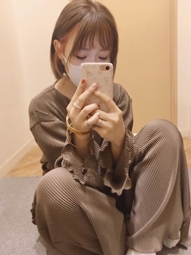 「Maison de FLEUR（メゾンドフルール）のアイテム（スマホケース/カバー）」を使った、🧸🎈さん（レディース・151cm）の秋コーディネート