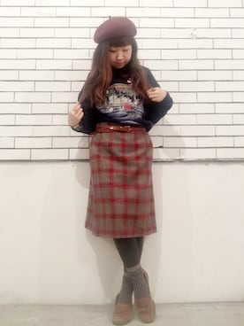 「VINTAGE（ヴィンテージ）のアイテム（モカシン/デッキシューズ）」を使った、きゃま@ANDYOUさん（レディース・146cm）の冬コーディネート