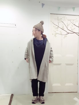 「YARRA（ヤラ）のアイテム（その他アウター）」を使った、YARRAdouxbleu三宮店さん（レディース・154cm）の冬コーディネート