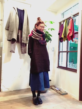 「Blute（ブリューテ）のアイテム」を使った、YARRAdouxbleu三宮店さん（レディース・168cm）の冬コーディネート