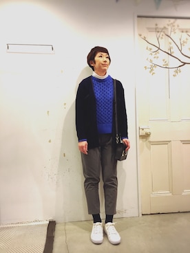 「doux bleu （ドゥーブルー）のアイテム（ジャケット/アウター）」を使った、YARRAdouxbleu三宮店さん（レディース・159cm）の冬コーディネート