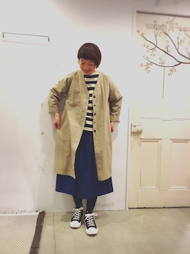 「YARRA（ヤラ）のアイテム（その他アウター）」を使った、YARRAdouxbleu三宮店さん（レディース・159cm）の冬コーディネート