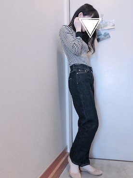 「HYKE」｜「アイテム（バレエシューズ）」を使った、UKAiさん（レディース・153cm）の春コーディネート