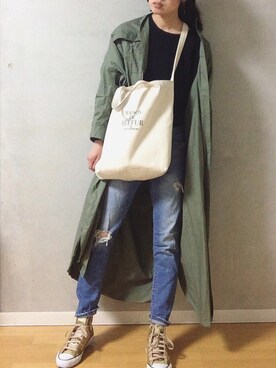 「MAISON DE REEFUR（メゾンドリーファー）のリーファー 2WAY トートバッグ（トートバッグ）」を使った、dxさん（レディース・162cm）の春コーディネート