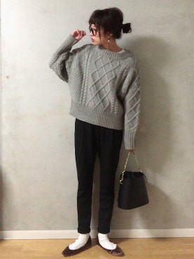 「SMELLY（スメリー）のアイテム（ピアス（両耳用））」を使った、dxさん（レディース・162cm）の冬コーディネート