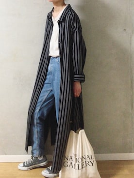 「STUDIOUS（ステュディオス）のアイテム（シャツワンピース）」を使った、dxさん（レディース・162cm）の春コーディネート