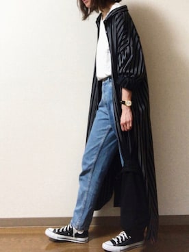 「STUDIOUS（ステュディオス）のアイテム（シャツワンピース）」を使った、dxさん（レディース・162cm）の秋コーディネート