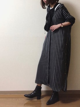 dxさんの「【Mollini/モリーニ】 BLACK LEATHER サイドゴア#」を使ったコーディネート