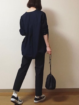 「JOURNAL STANDARD（ジャーナルスタンダード）のアイテム（シャツ/ブラウス、ブルー系）」を使った、dxさん（レディース・163cm）の夏コーディネート