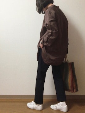 「Spick & Span（スピックアンドスパン）のアイテム（シャツ/ブラウス、ブラウン系）」を使った、dxさん（レディース・163cm）の秋コーディネート