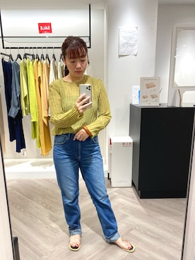 「シア―ブラウス」｜「アイテム（腕時計）」を使った、ひーさんさん（レディース・154cm）の夏コーディネート