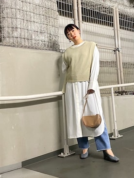 「KBF+（ケービーエフプラス）のアイテム（リング）」を使った、ひーさんさん（レディース・154cm）の冬コーディネート