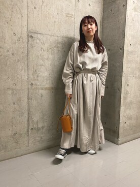 「KBF（ケイビーエフ）のバケットミニBAG（ショルダーバッグ）」を使った、ひーさんさん（レディース・154cm）の春コーディネート