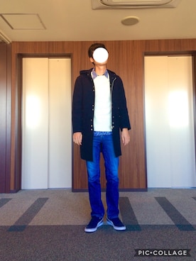 「SOMETHING（サムシング）のアイテム（パンツ）」を使った、sさん（メンズ・177cm）の冬コーディネート