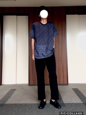 「GU（ジーユー）の（GU）コットンリネンスリムフィットトラウザー（MEN ⁄ チノ・イージーパンツ・デザインパンツ）」を使った、sさん（メンズ・177cm）の夏コーディネート