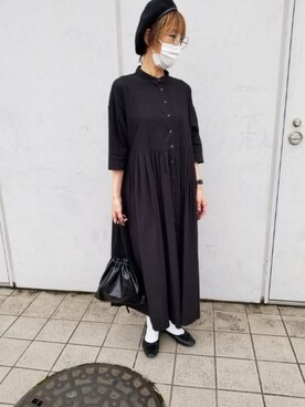 「PUAL CE CIN（ピュアルセシン）のアイテム（シャツワンピース）」を使った、しぃさん（レディース・164cm）の秋コーディネート