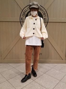 「チェック柄に恋してる」｜「アイテム（キャスケット）」を使った、しぃさん（レディース・164cm）の秋コーディネート