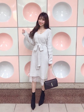 「ROYAL PARTY」｜「アイテム（ワンピース/ドレス）」を使った、七七🐰💕さん（レディース・160cm）の冬コーディネート