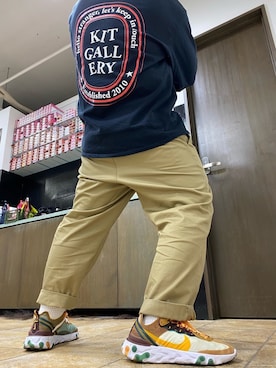 「アイテム（チノパンツ）」を使った、taku-lowさん（メンズ・171cm・30代）の冬コーディネート