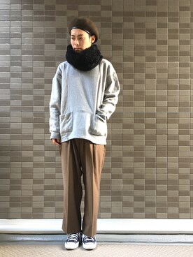 「HARE（ハレ）のアイテム（ハンチング/ベレー帽）」を使った、🐯としくん🐯さん（メンズ・171cm）の冬コーディネート